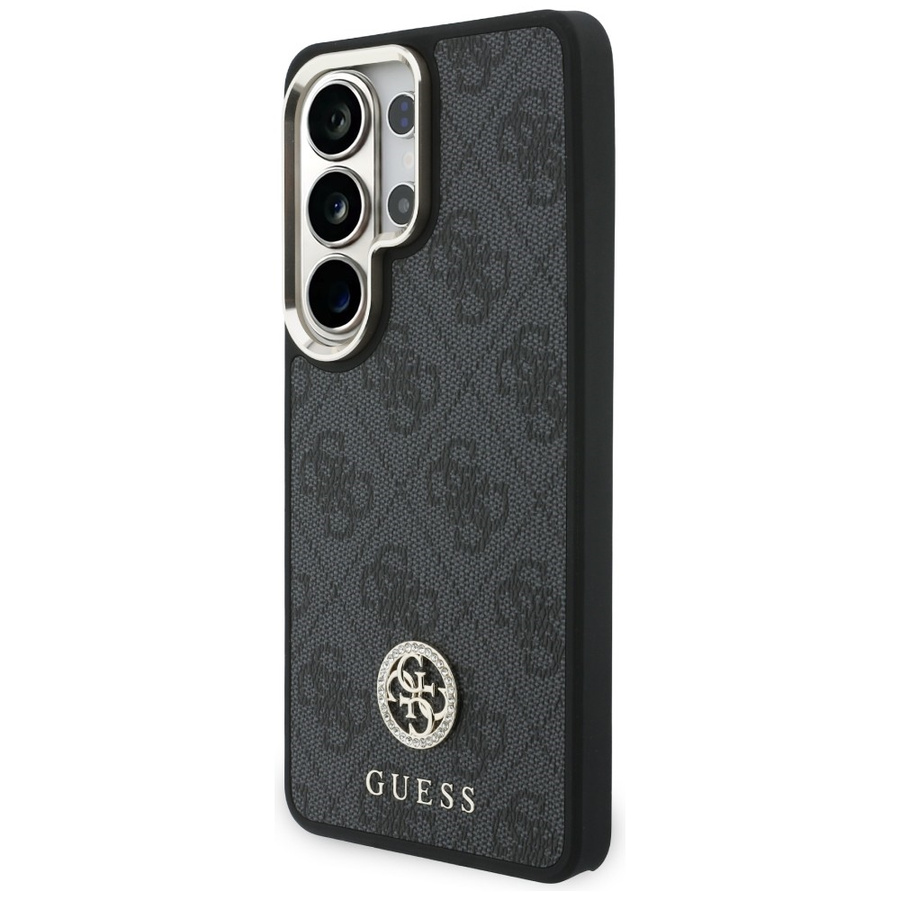 Zestaw Etui + Smycz Guess 4G Big         Rhinestone Triangle Strap MagSafe do Samsung Galaxy S26 Ultra czarny