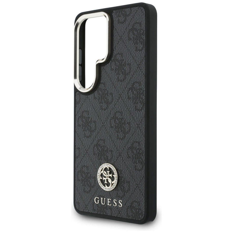 Zestaw Etui + Smycz Guess 4G Big         Rhinestone Triangle Strap MagSafe do Samsung Galaxy S26 Ultra czarny
