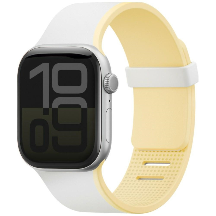 Pasek UNIQ Revix IV Premium do Apple     Watch 42/41/40mm Edition Reversible Magnetic biały-żółty