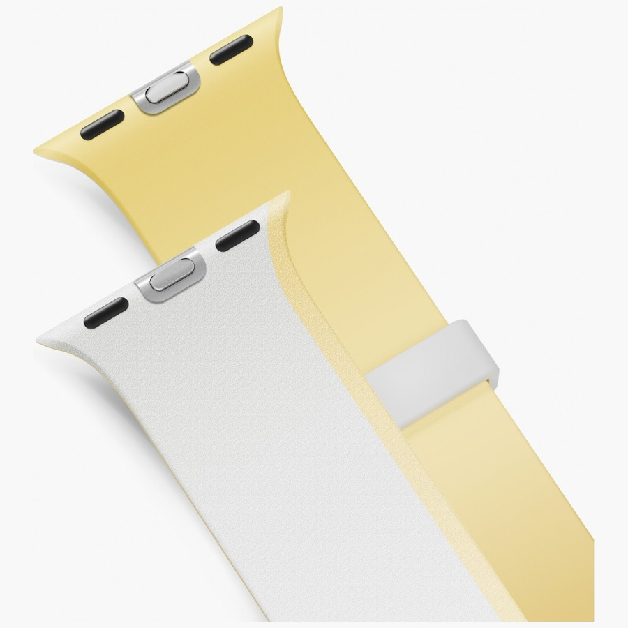 Pasek UNIQ Revix IV Premium do Apple     Watch 42/41/40mm Edition Reversible Magnetic biały-żółty