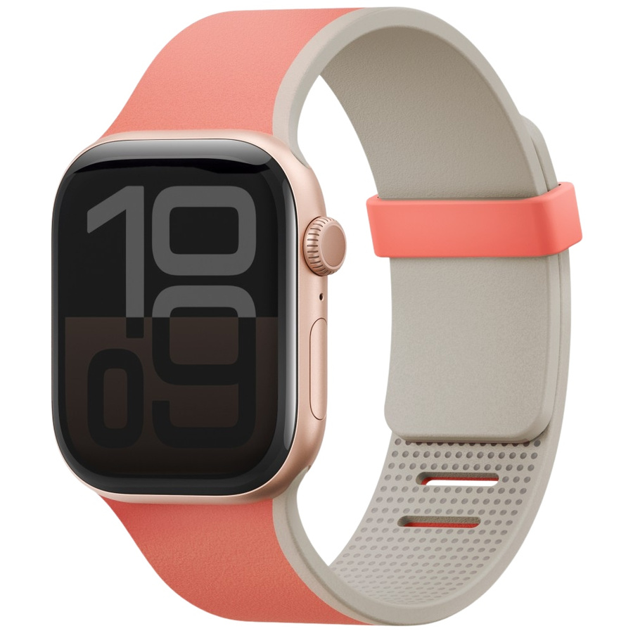 Pasek UNIQ Revix IV Premium do Apple     Watch 49/46/45/44mm Edition Reversible Magnetic różowy-beżowy