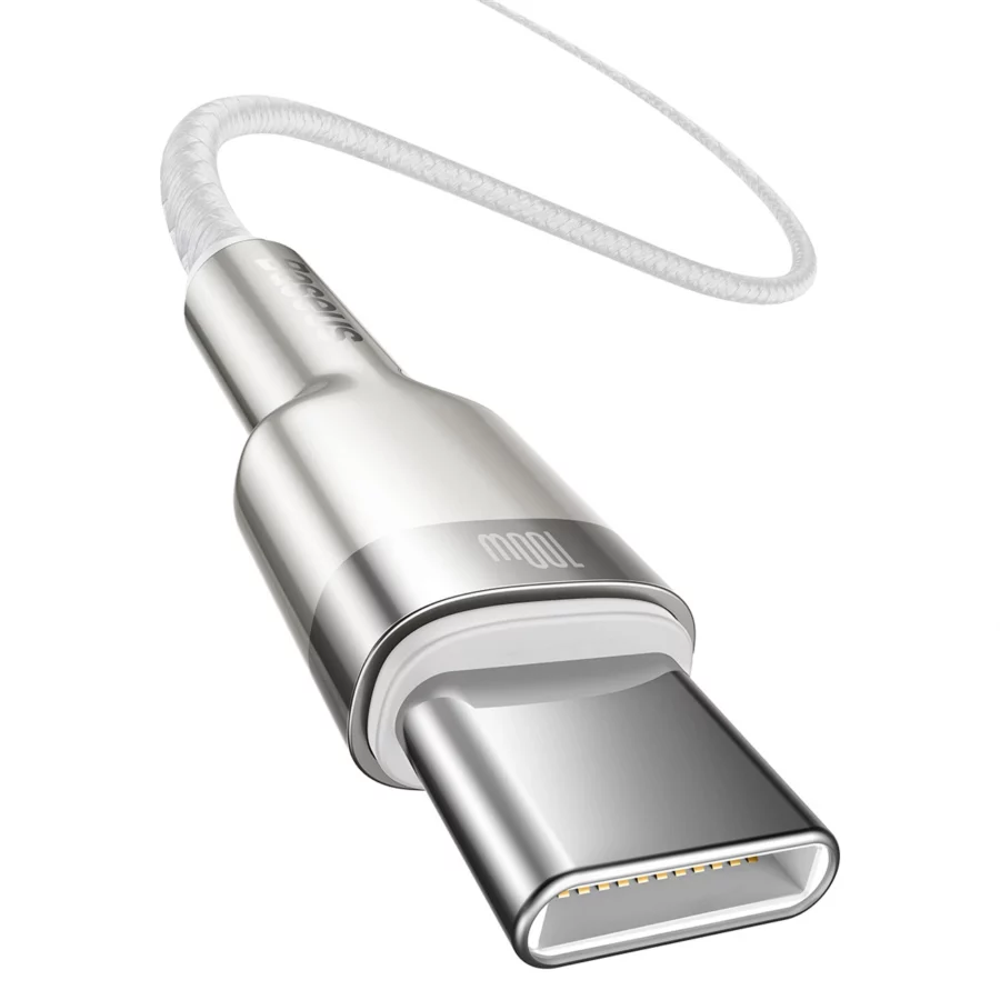Kabel Baseus Cafule Metal 100W USB-C - USB-C 2m - biały