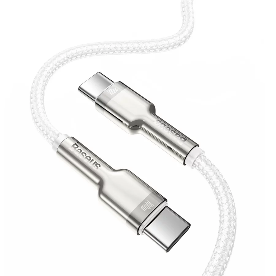 Kabel Baseus Cafule Metal 100W USB-C - USB-C 2m - biały
