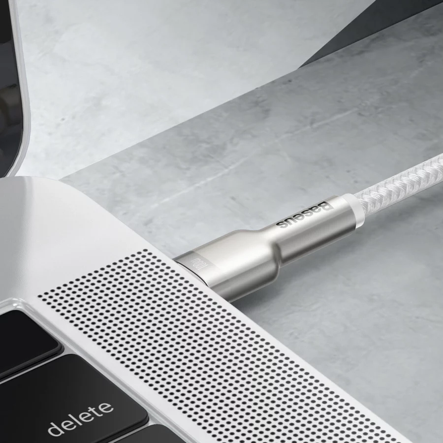 Kabel Baseus Cafule Metal 100W USB-C - USB-C 2m - biały