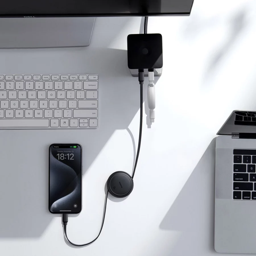 Kabel zwijany Baseus Free2Pull 60W USB-C - USB-C 1m - biały