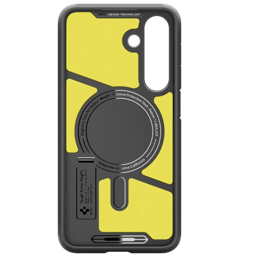 Etui Spigen Tough Armor Mag MagSafe na Samsung Galaxy S25 FE - czarno-żółte