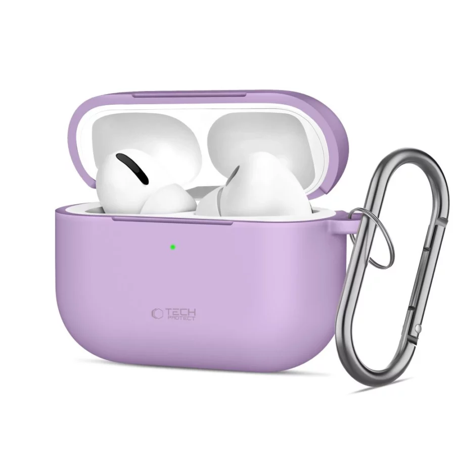 Etui Tech-Protect Silicone Hook na AirPods Pro - fioletowe