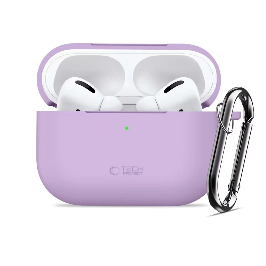 Etui Tech-Protect Silicone Hook na AirPods Pro - fioletowe