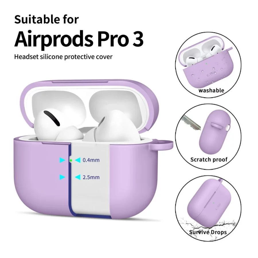 Etui Tech-Protect Silicone Hook na AirPods Pro - fioletowe