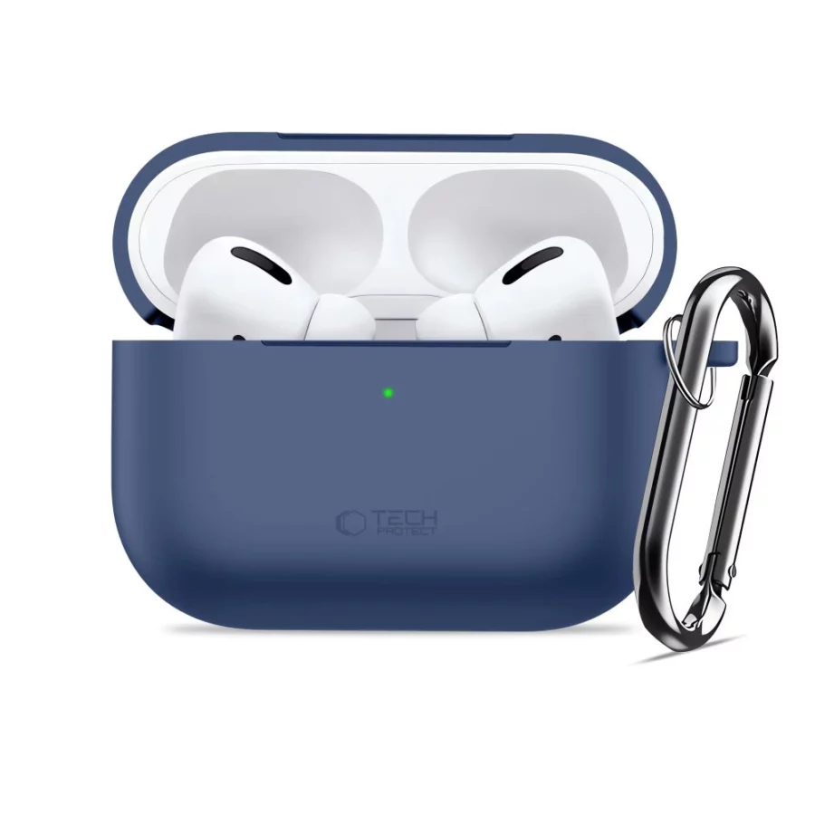 Etui Tech-Protect Silicone Hook na AirPods Pro - granatowe
