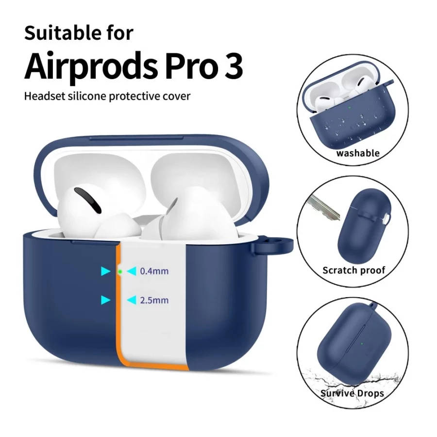 Etui Tech-Protect Silicone Hook na AirPods Pro - granatowe
