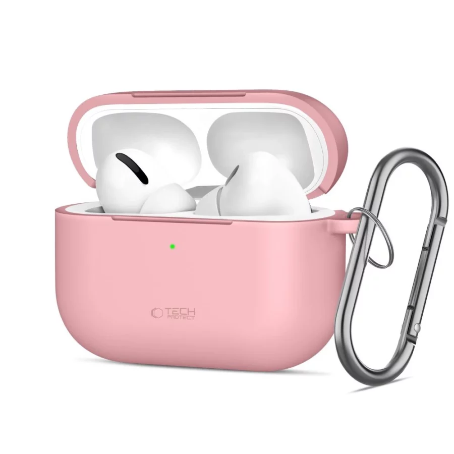 Etui Tech-Protect Silicone Hook na AirPods Pro - różowe
