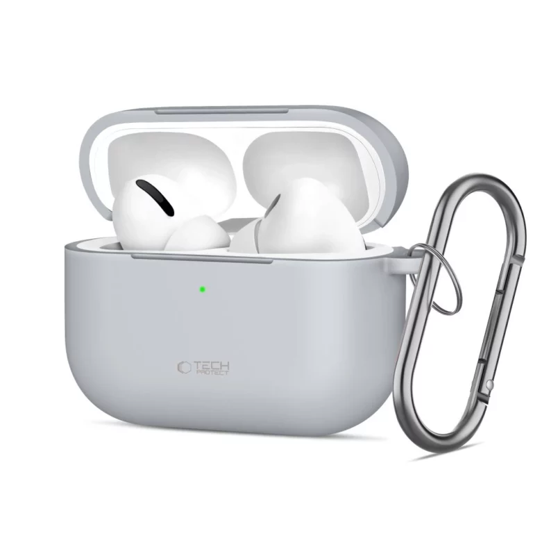 Etui Tech-Protect Silicone Hook na AirPods Pro - szare