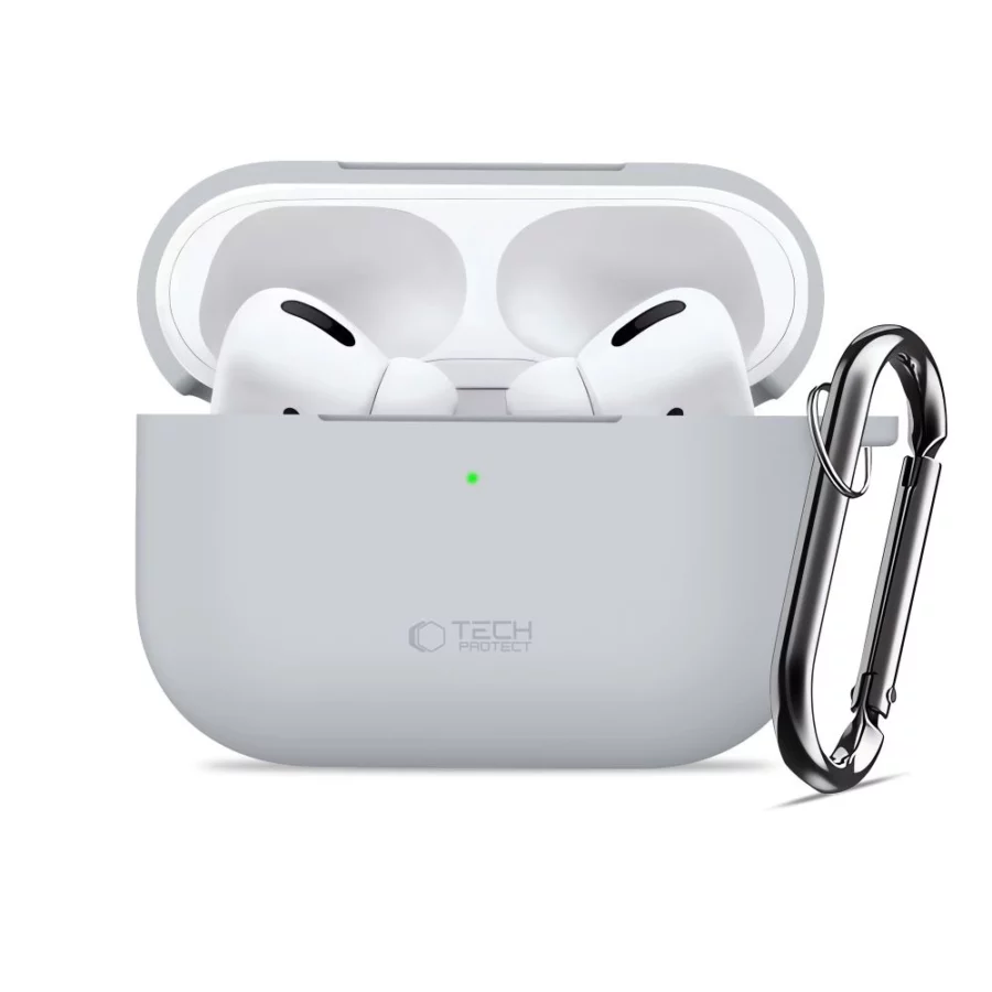 Etui Tech-Protect Silicone Hook na AirPods Pro - szare