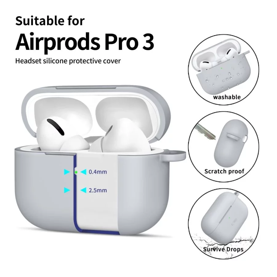 Etui Tech-Protect Silicone Hook na AirPods Pro - szare