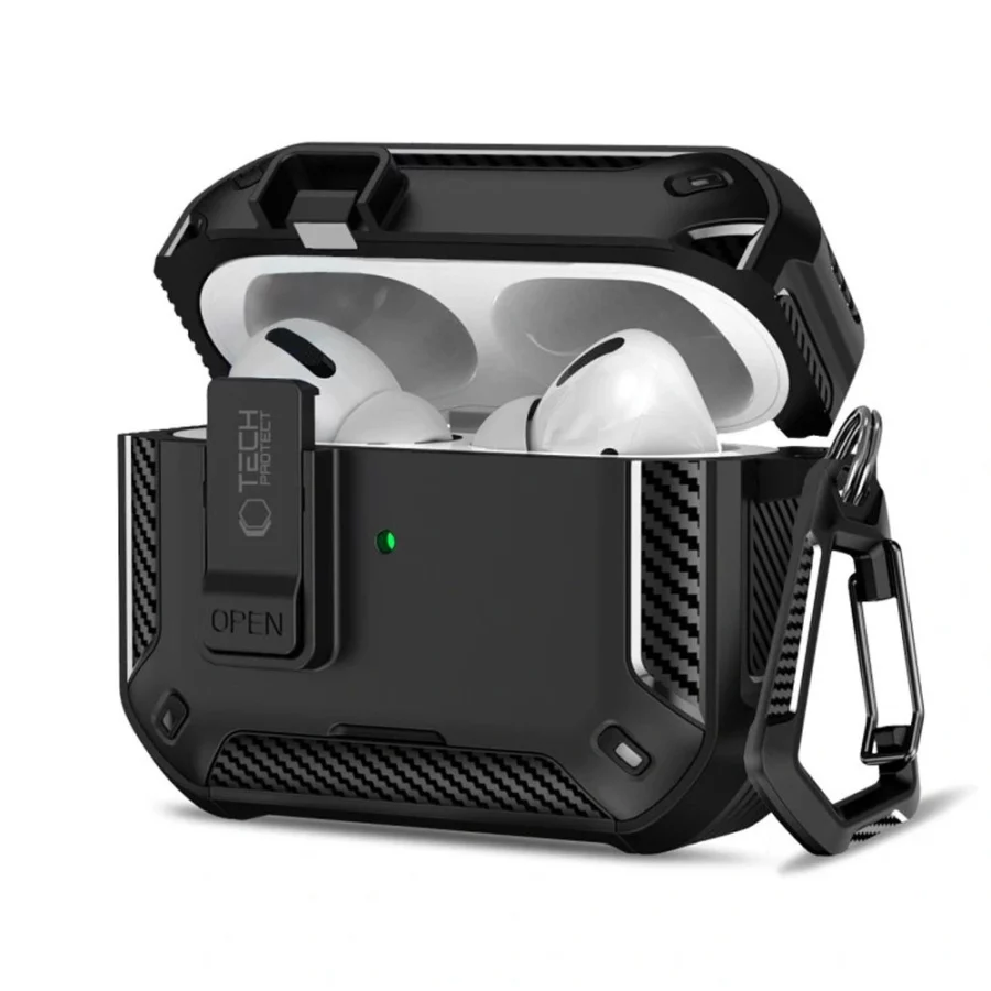 Etui Tech-Protect Carbonox MagSafe na AirPods Pro - czarne