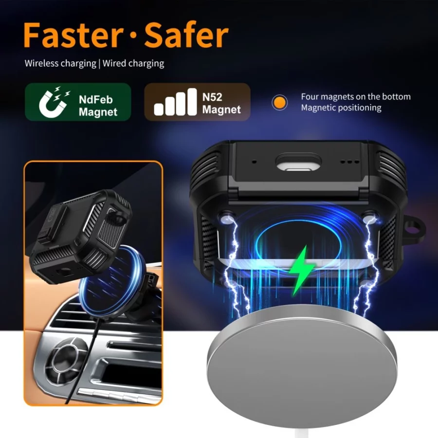 Etui Tech-Protect Carbonox MagSafe na AirPods Pro - czarne