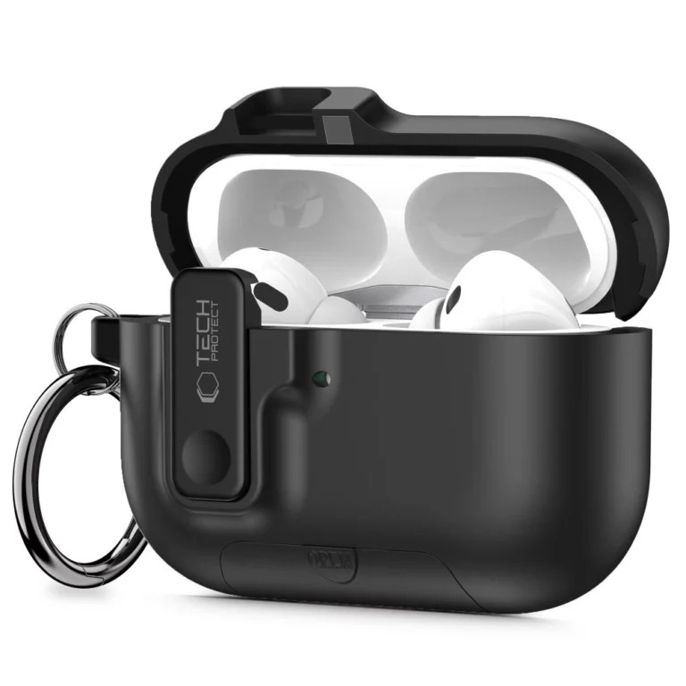 Etui Tech-Protect Slim Hook na AirPods Pro 3 - czarne