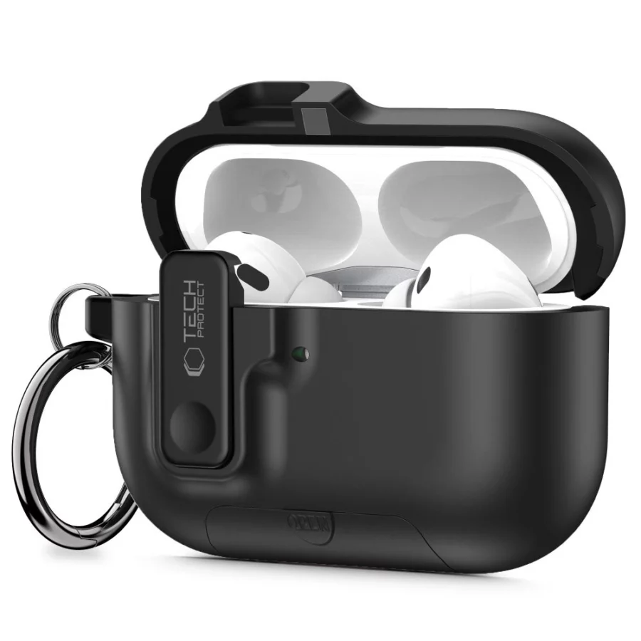 Etui Tech-Protect Slim Hook na AirPods Pro 3 - czarne