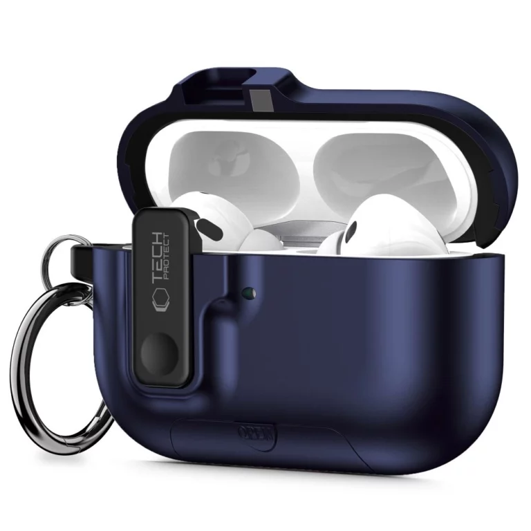 Etui Tech-Protect Slim Hook na AirPods Pro 3 - granatowe