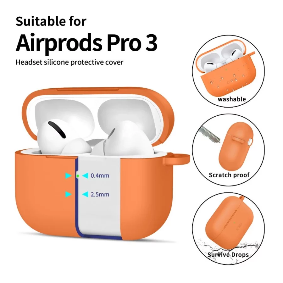 Etui Tech-Protect Silicone Hook na AirPods Pro - pomarańczowe