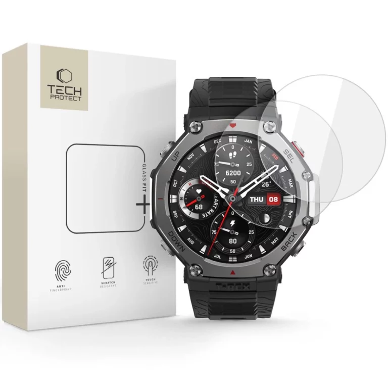 Szkło hartowane Tech-Protect Glass Fit+ 2-pack Amazfit T-Rex 3 Pro 48 mm - przezroczyste