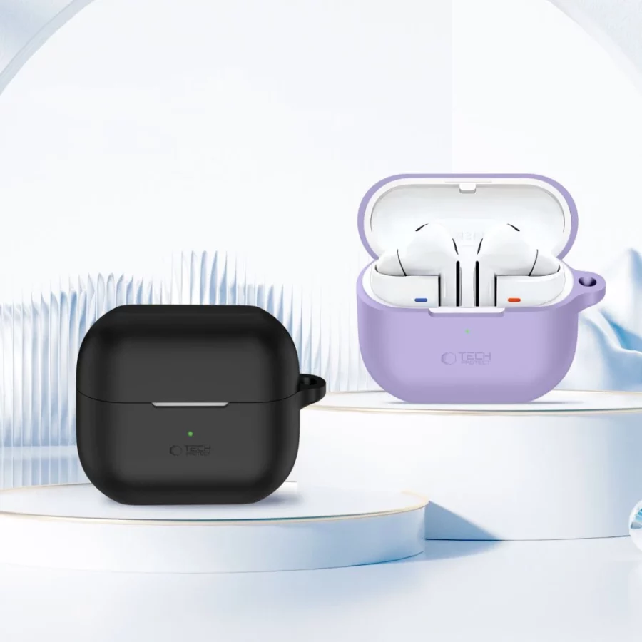 Etui Tech-Protect Silicone Hook na Samsung Galaxy Buds 3 / 3 FE / 3 Pro - fioletowe