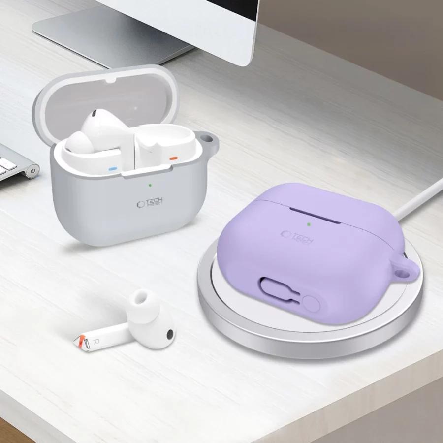 Etui Tech-Protect Silicone Hook na Samsung Galaxy Buds 3 / 3 FE / 3 Pro - fioletowe