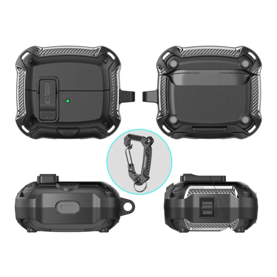 Etui Tech-Protect Silicone Hook na Samsung Galaxy Buds 3 / 3 FE / 3 Pro - czarne