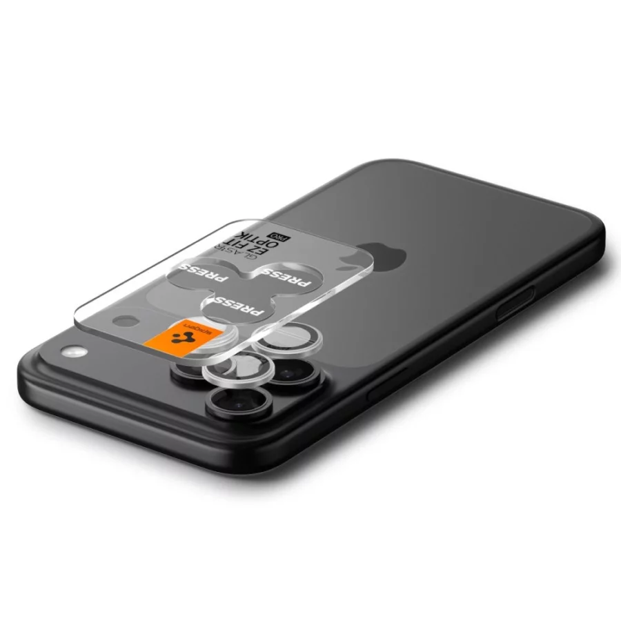 Osłona aparatu Spigen Optik Pro GLAS.TR ”EZ FIT” 2-pack na iPhone 16 Pro / Max / 17 Pro / Max - srebrna