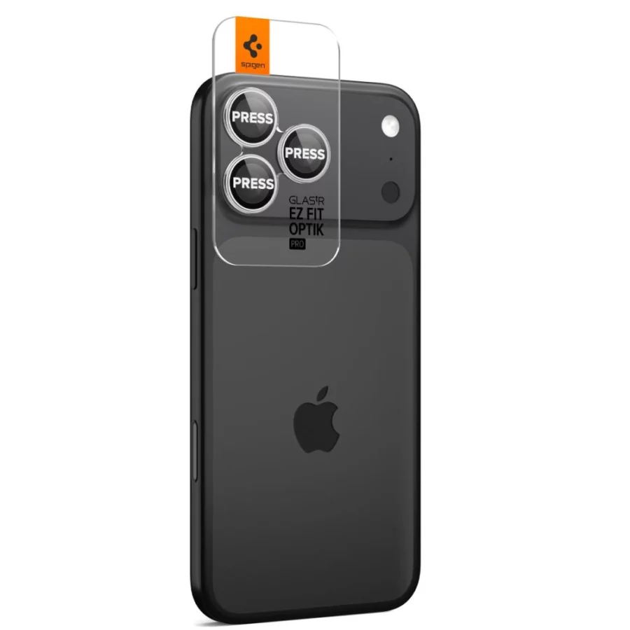 Osłona aparatu Spigen Optik Pro GLAS.TR ”EZ FIT” 2-pack na iPhone 16 Pro / Max / 17 Pro / Max - srebrna