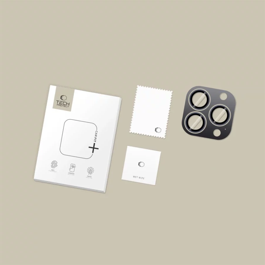 Osłona aparatu Tech-Protect Camring Fit+ na iPhone 14 Pro / Max / 15 Pro / Max / 16 Pro / Max / 17 Pro / Max - niebieska