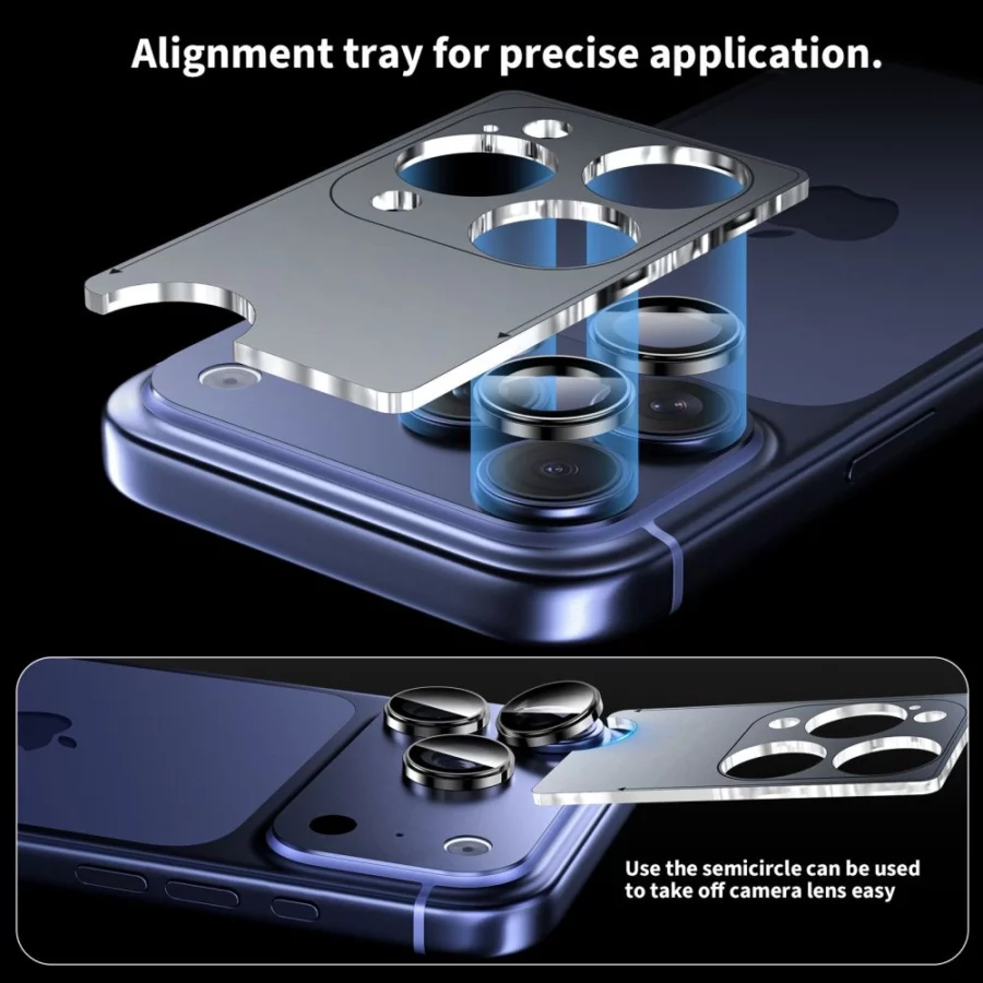 Osłona aparatu Tech-Protect Camring Fit+ na iPhone 14 Pro / Max / 15 Pro / Max / 16 Pro / Max / 17 Pro / Max - srebrna