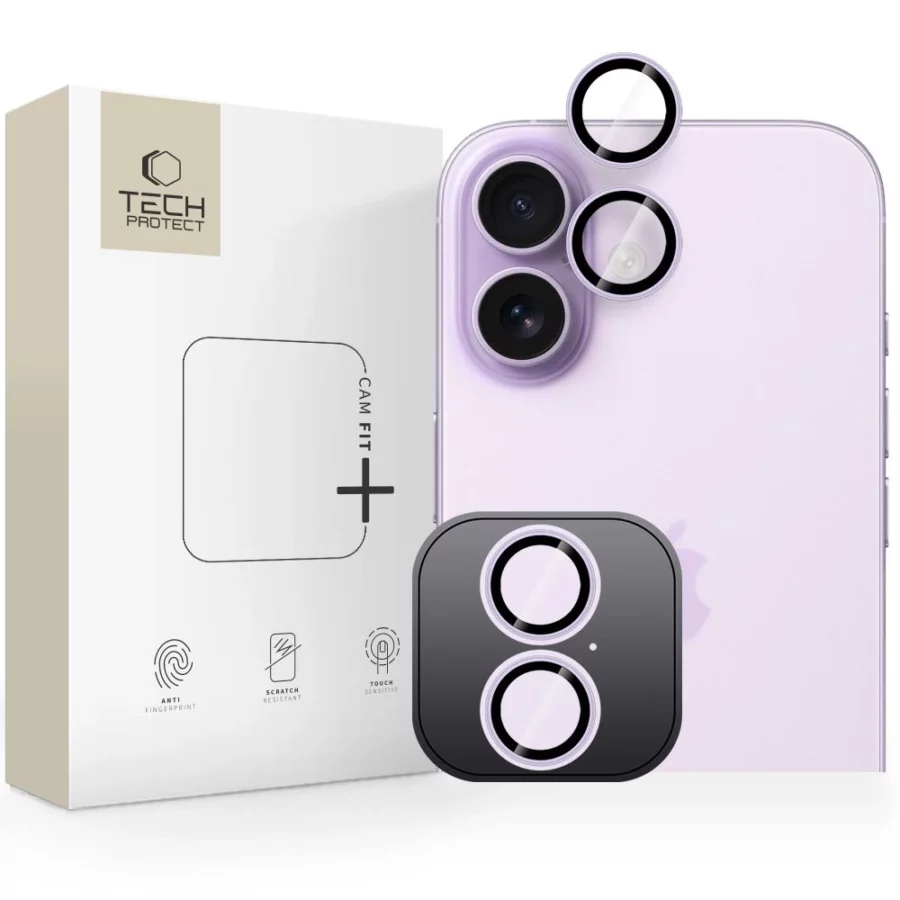 Osłona aparatu Tech-Protect Camring Fit+ na iPhone 17 - fioletowe