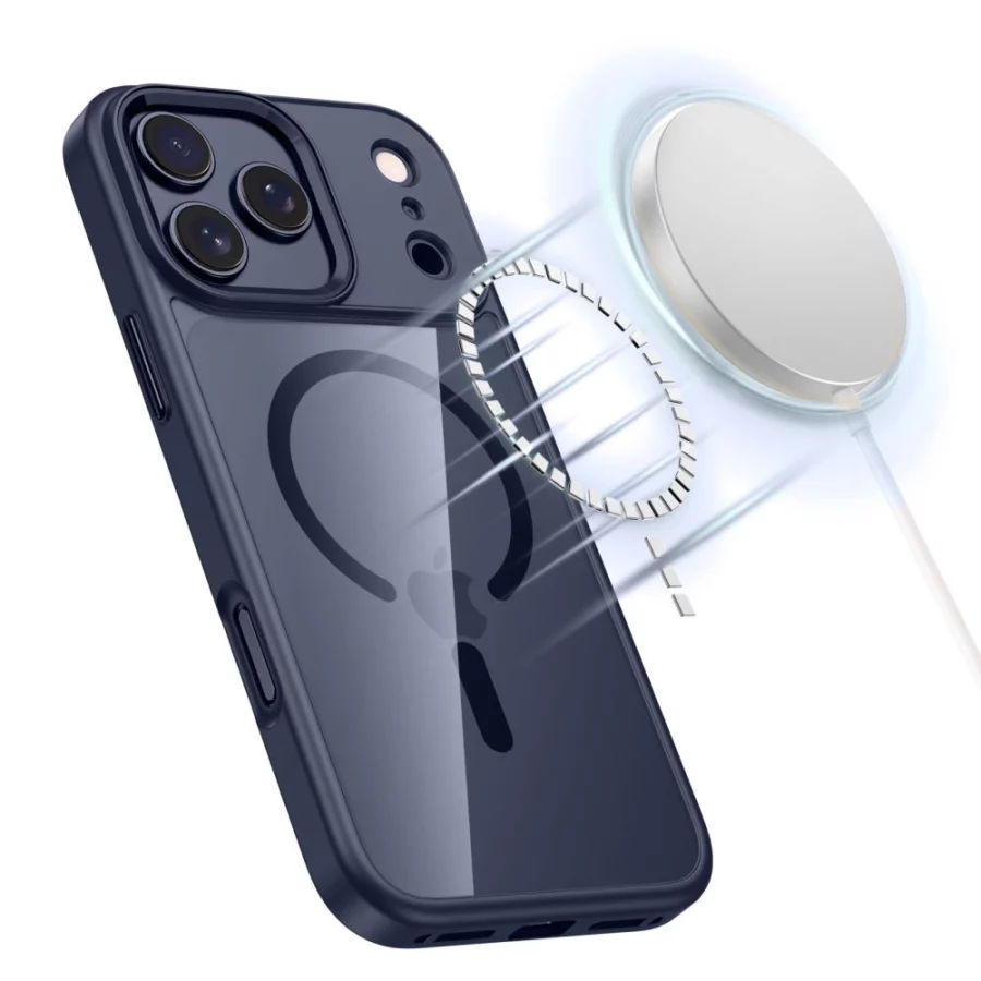 Etui Tech-Protect MagMat MagSafe na iPhone 17 Pro - przezroczysto-granatowe