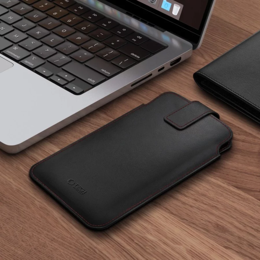 Etui Tech-Protect SM65 dla smartfonów 6.0-6.9" - czarno-czerwone