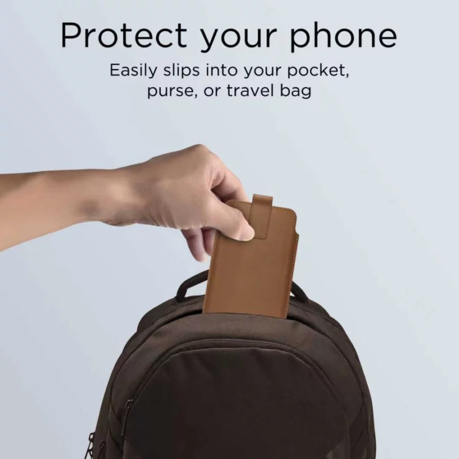 Etui Tech-Protect SM65 dla smartfonów 6.0-6.9" - brązowe