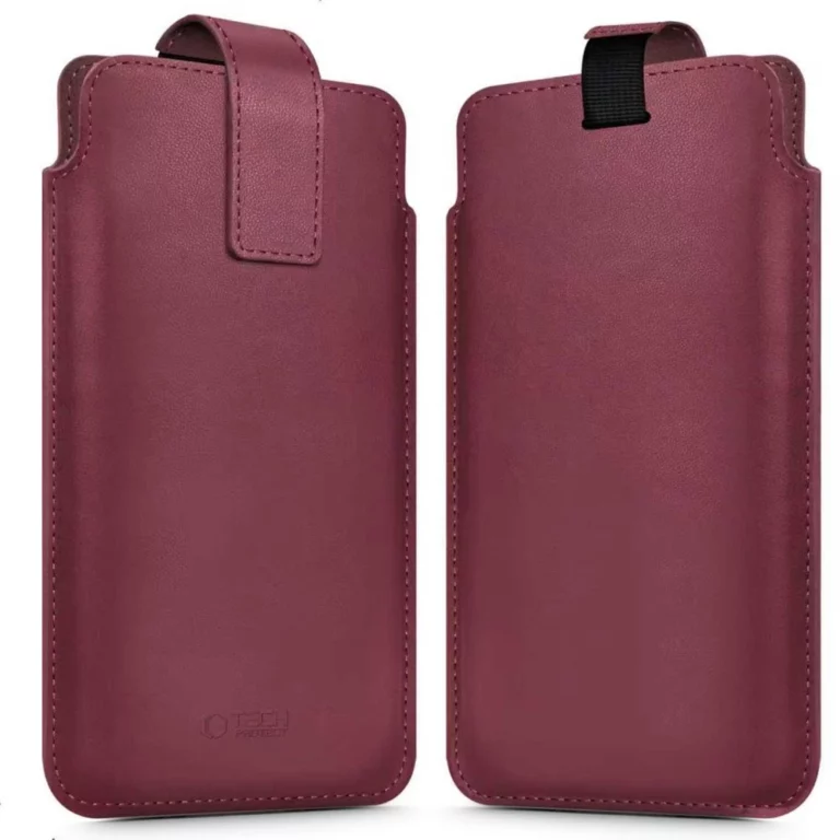 Etui Tech-Protect SM65 dla smartfonów 6.0-6.9" - bordowe