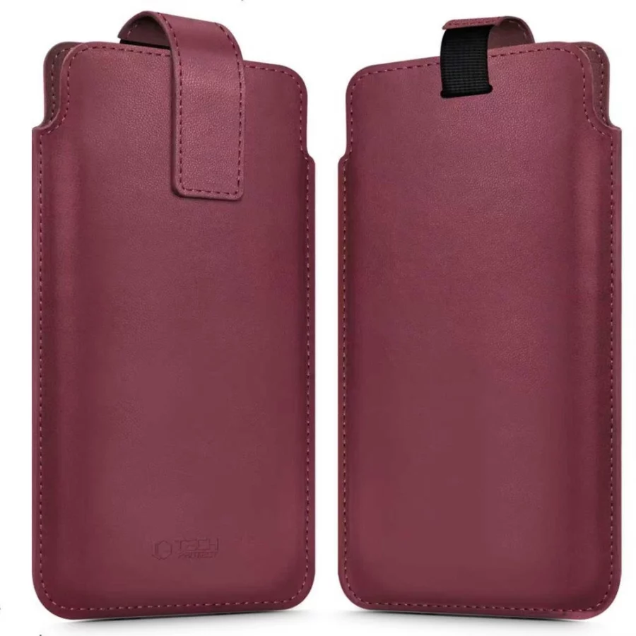 Etui Tech-Protect SM65 dla smartfonów 6.0-6.9" - bordowe