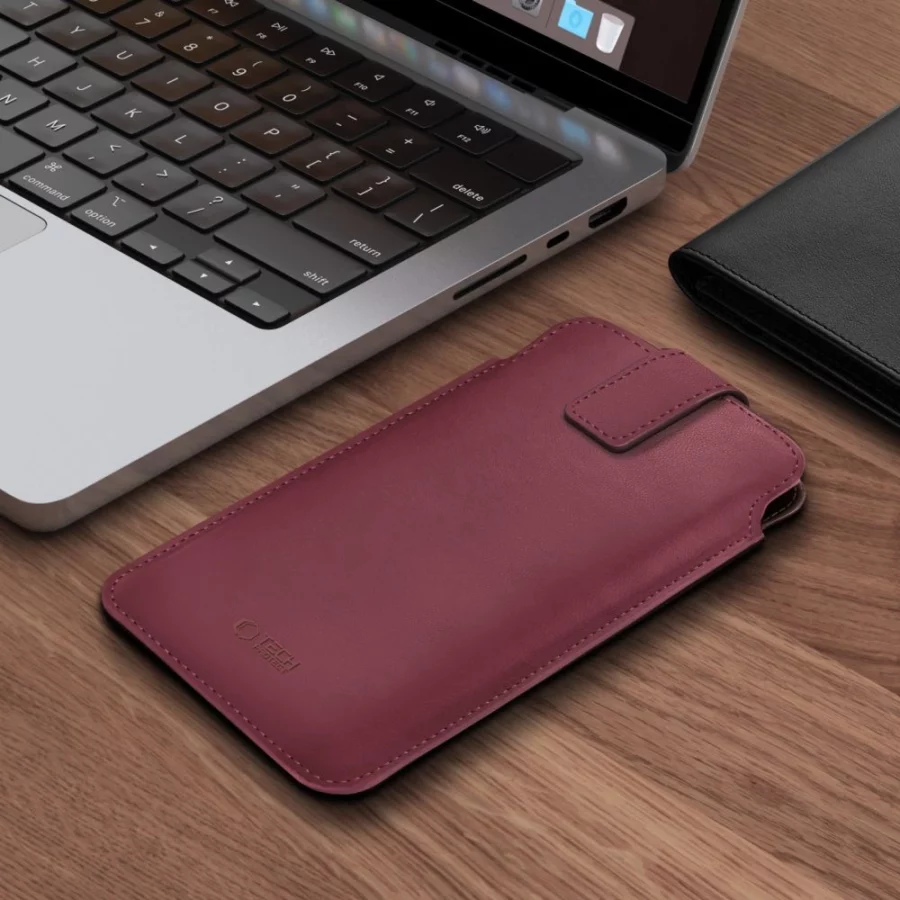 Etui Tech-Protect SM65 dla smartfonów 6.0-6.9" - bordowe