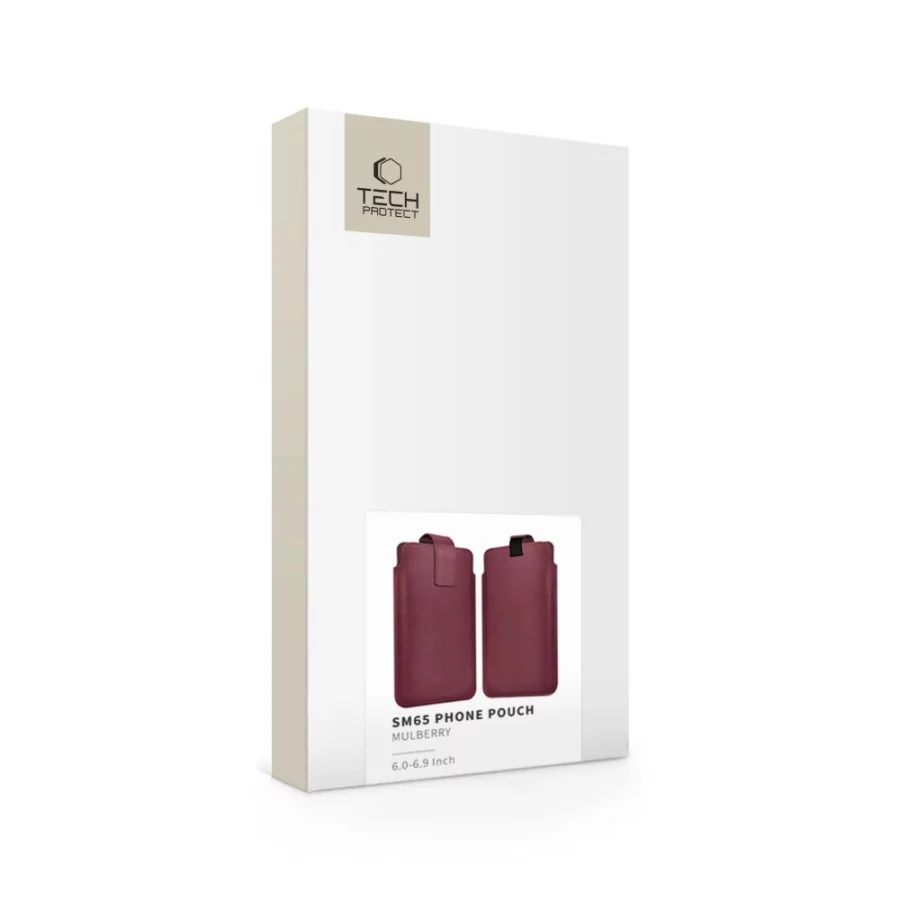 Etui Tech-Protect SM65 dla smartfonów 6.0-6.9" - bordowe