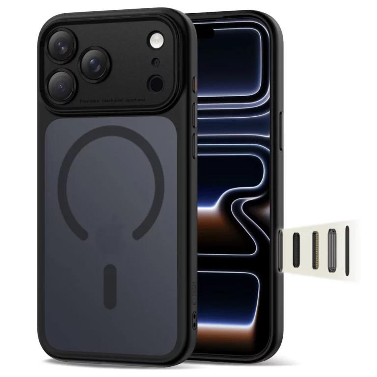 Etui Tech-Protect Magpeak Magsafe CC na iPhone 17 Pro - czarny mat
