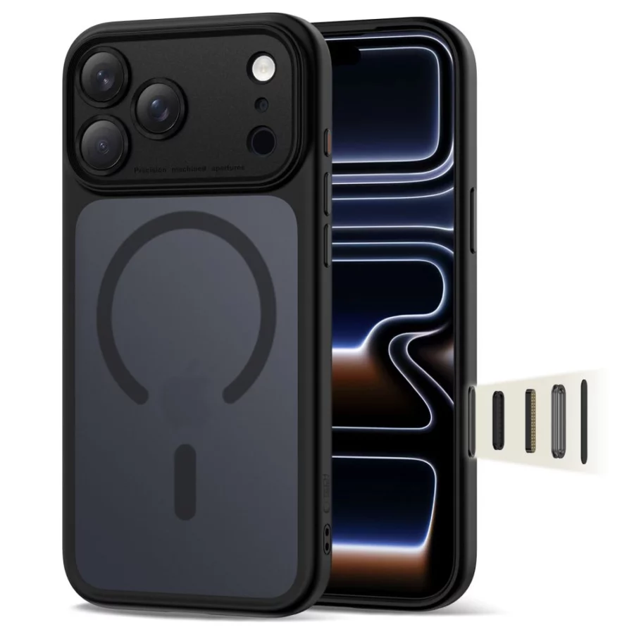 Etui Tech-Protect Magpeak Magsafe CC na iPhone 17 Pro Max - czarny mat
