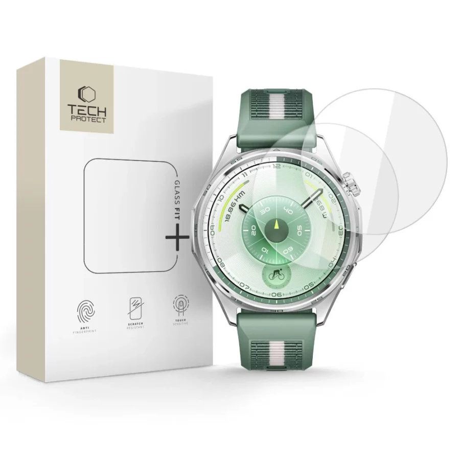 Szkło hartowane Tech-Protect Glass Fit+ 2-pack na Huawei Watch GT 6 46 mm - przezroczyste