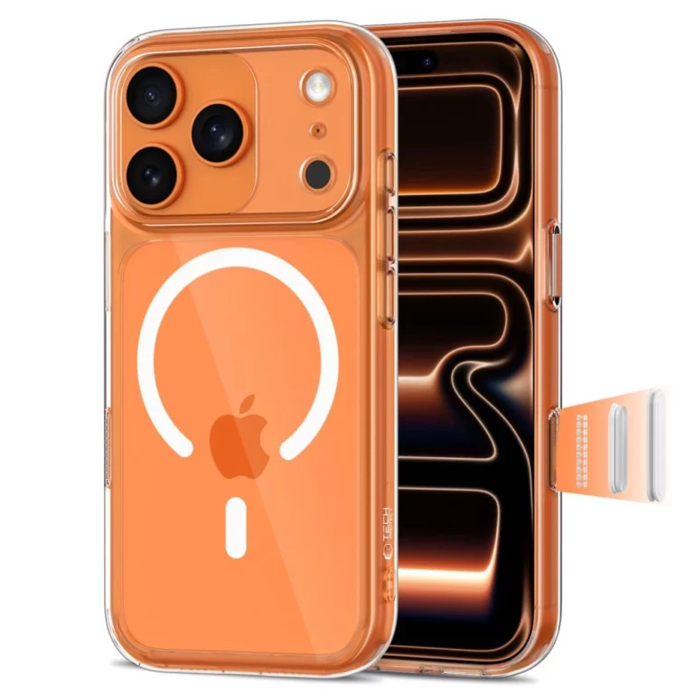 Etui Tech-Protect Magpeak Magsafe CC na iPhone 17 Pro Max - przezroczyste