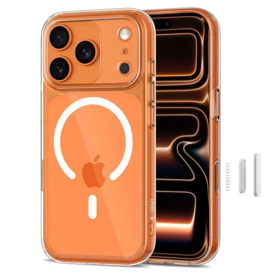Etui Tech-Protect Magpeak Magsafe CC na iPhone 17 Pro Max - przezroczyste