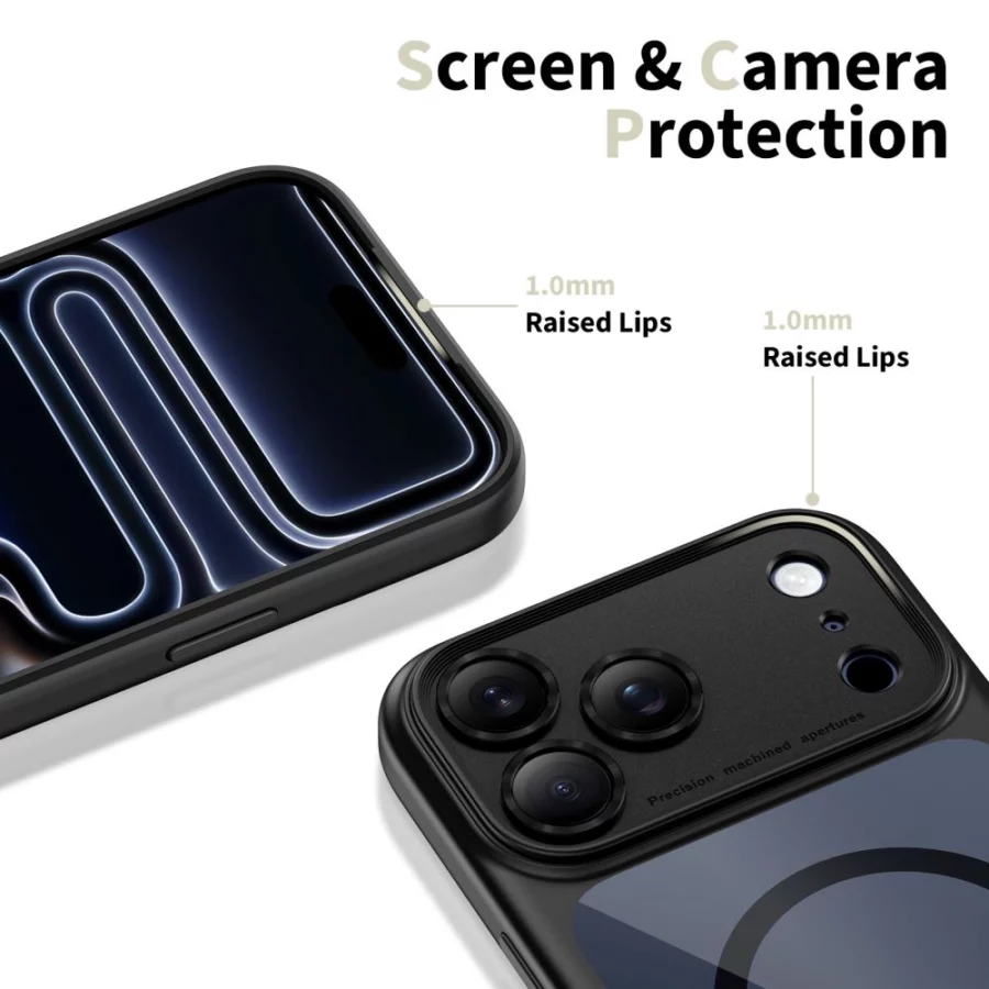 Etui Tech-Protect Magpeak Magsafe CC na iPhone 17 Pro Max - przezroczysto-czarne
