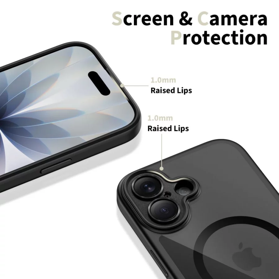 Etui Tech-Protect Magpeak Magsafe CC na iPhone 17- przezroczysto-czarne