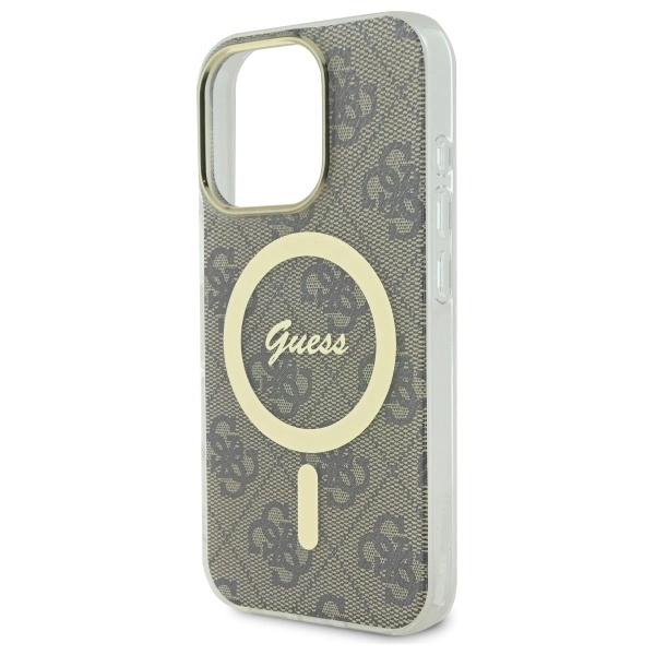 Etui Guess IML 4G MagSafe na iPhone 16 Pro Max - brązowe