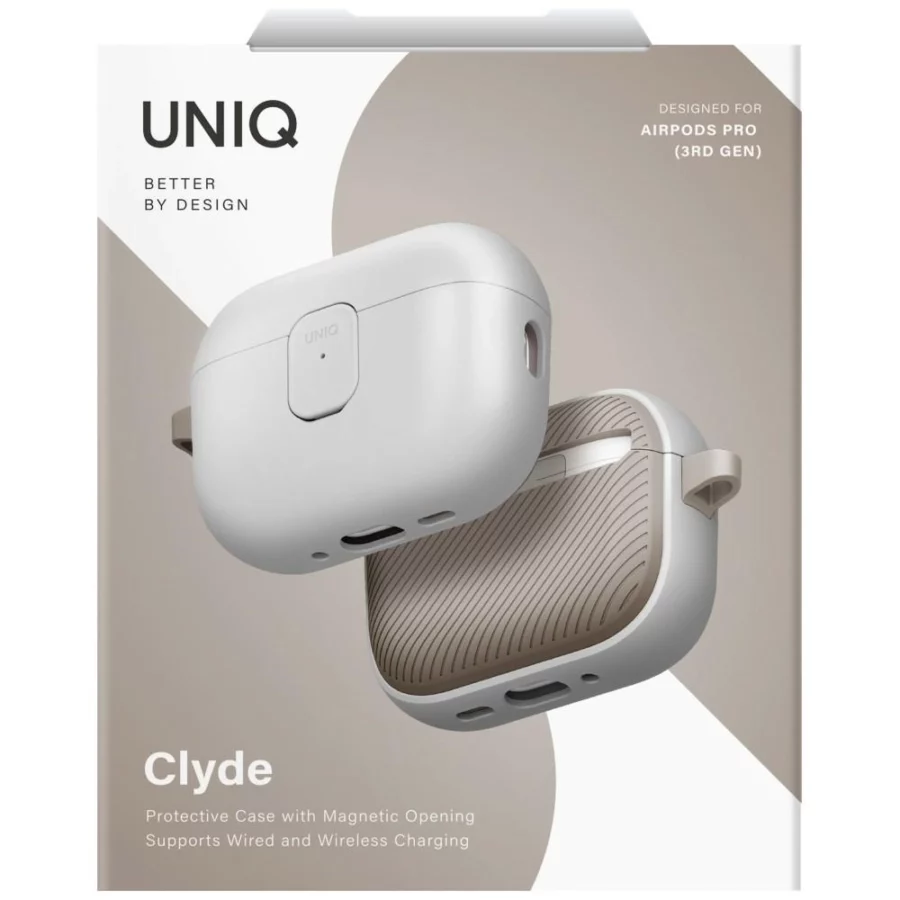 Etui UNIQ Clyde na AirPods Pro 3 gen - szaro-beżowy